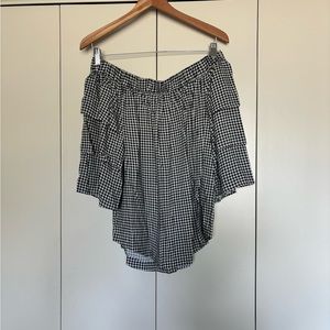 Black/White Gingham Blouse - Marled by Reunited Clothing - M